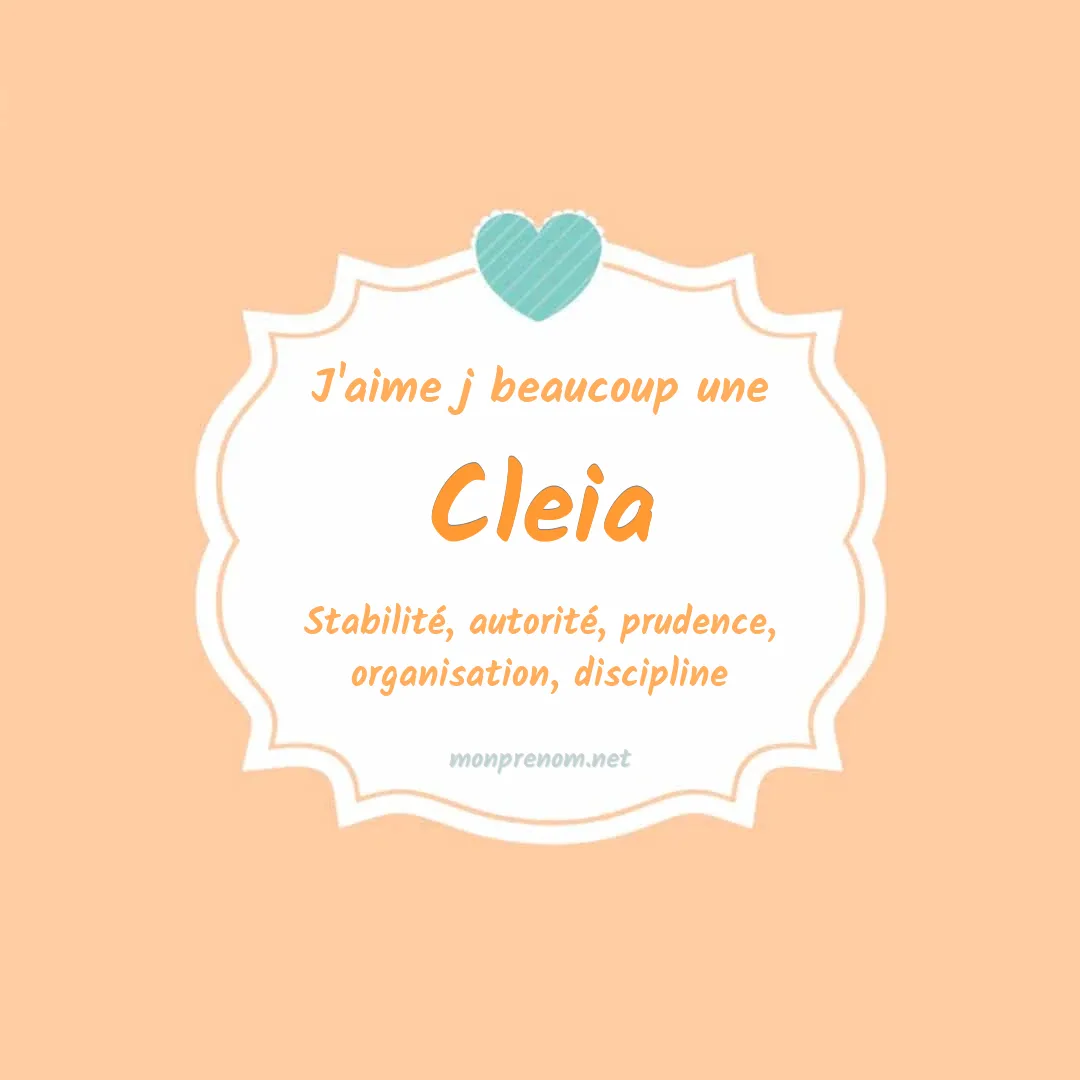 J'aime beaucoup Cleia