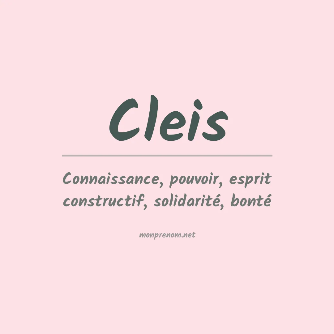Prénom Cleis