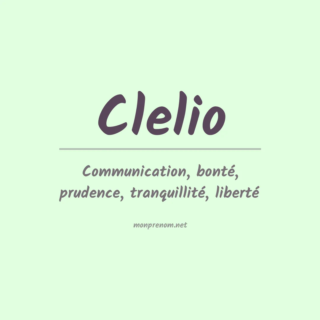 Signification du prénom Clelio