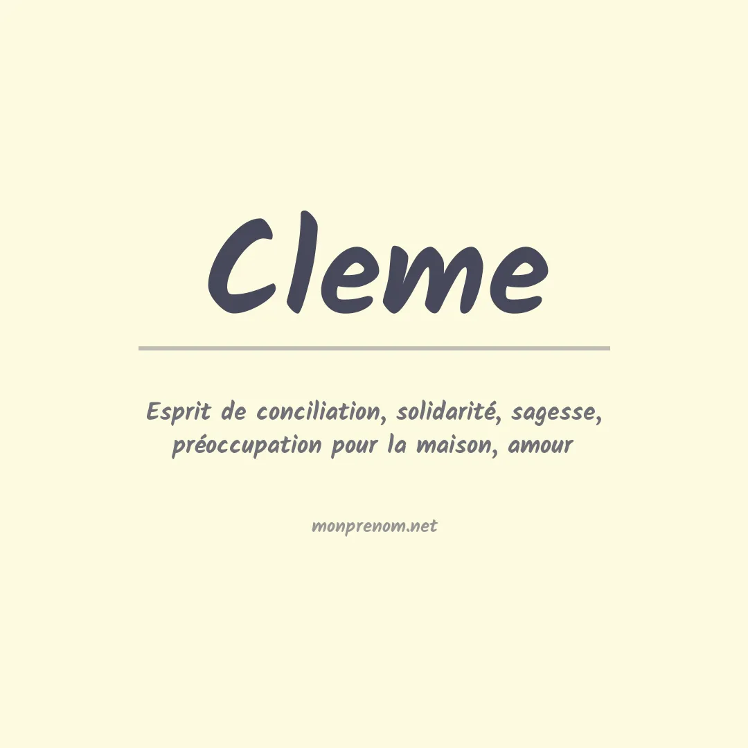 Prénom Cleme