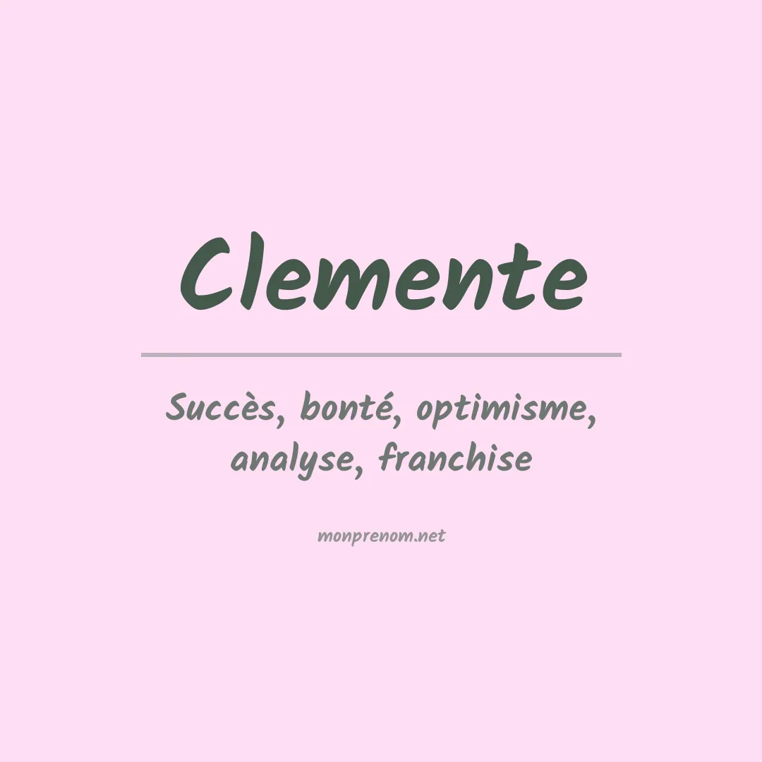 Prénom Clemente
