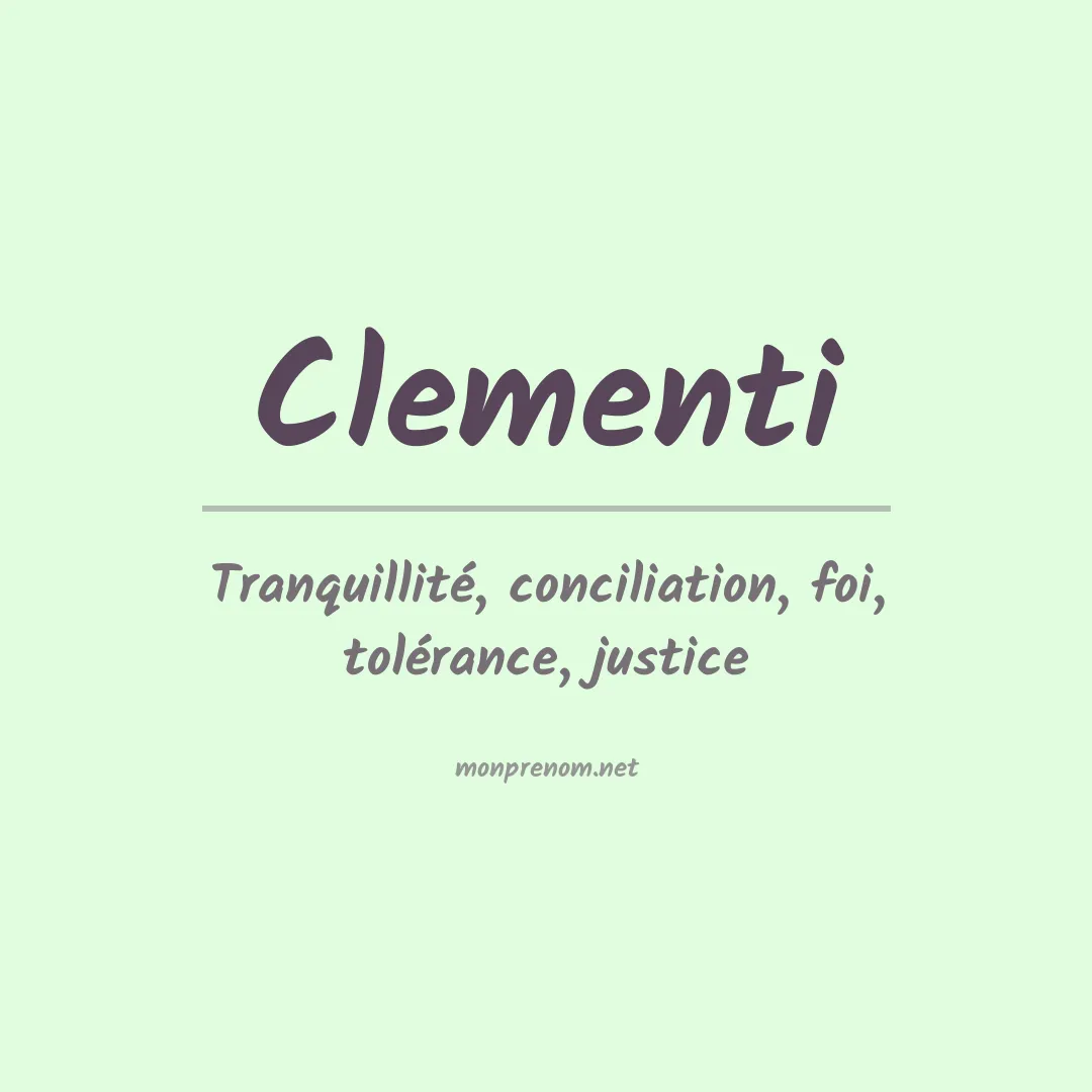 Prénom Clementi