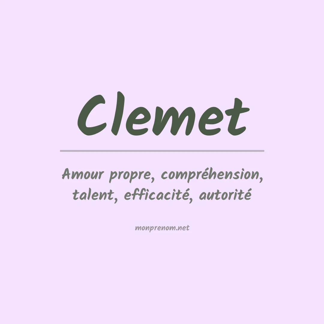 Signification du prénom Clemet