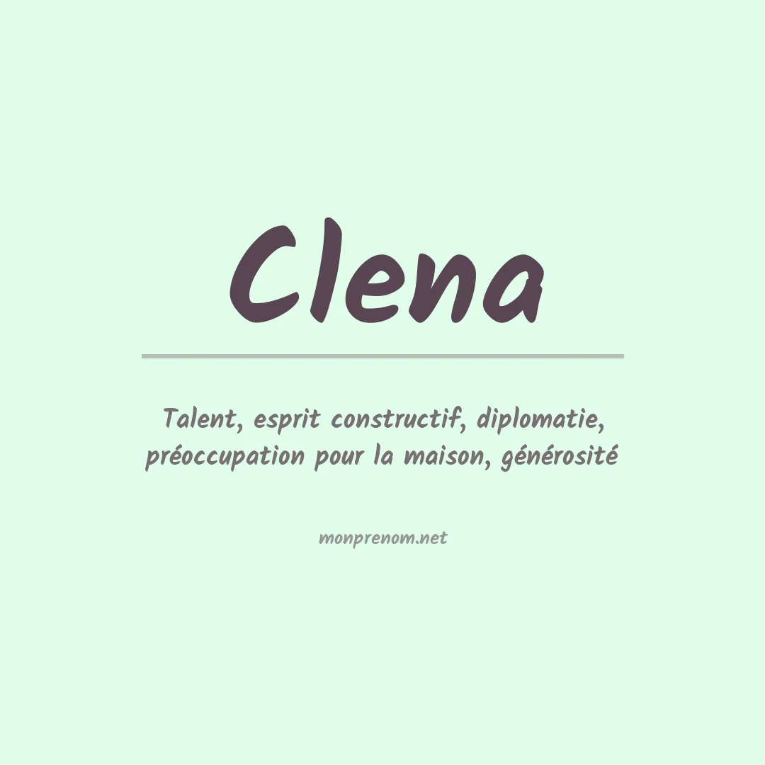 Signification du prénom Clena
