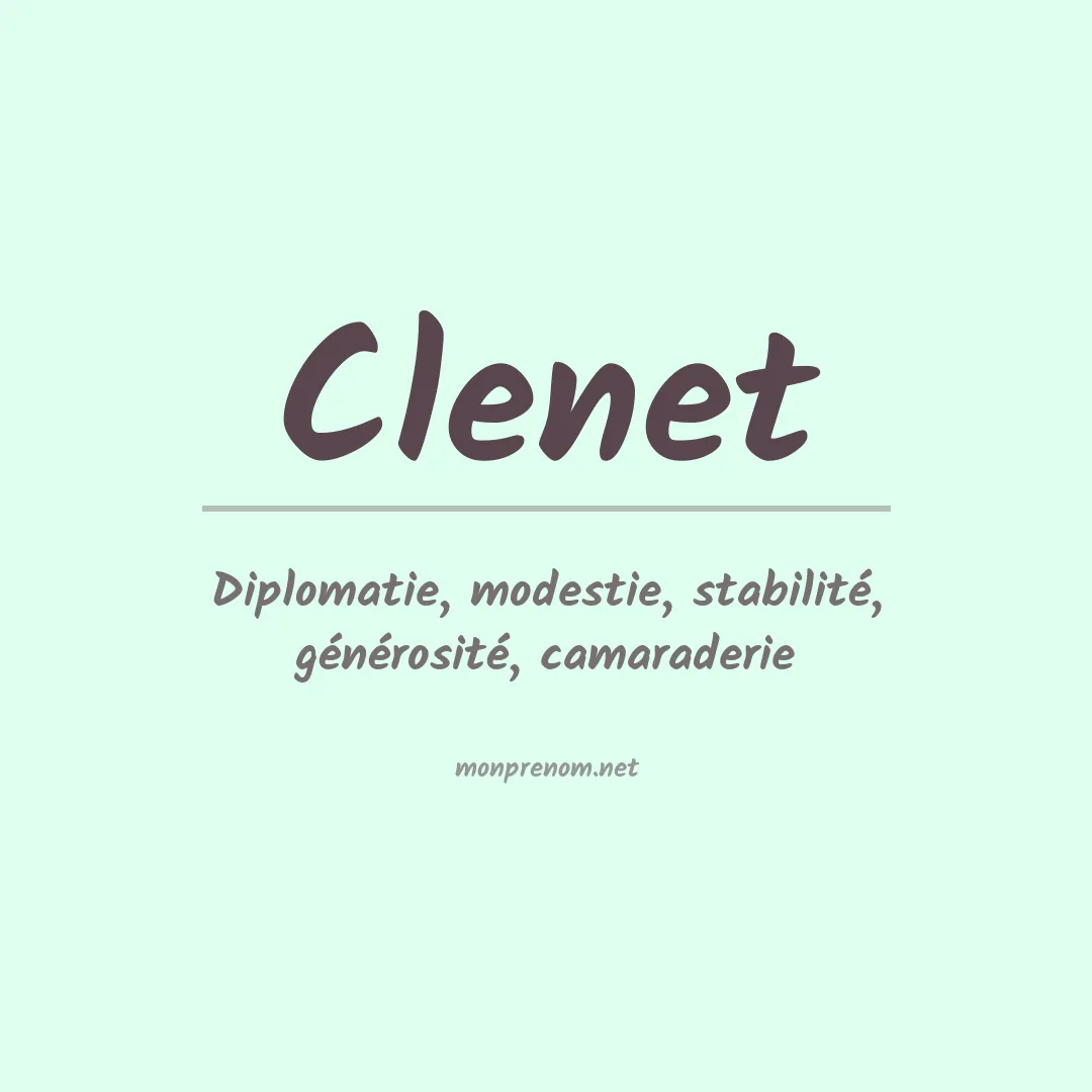 Signification du prénom Clenet