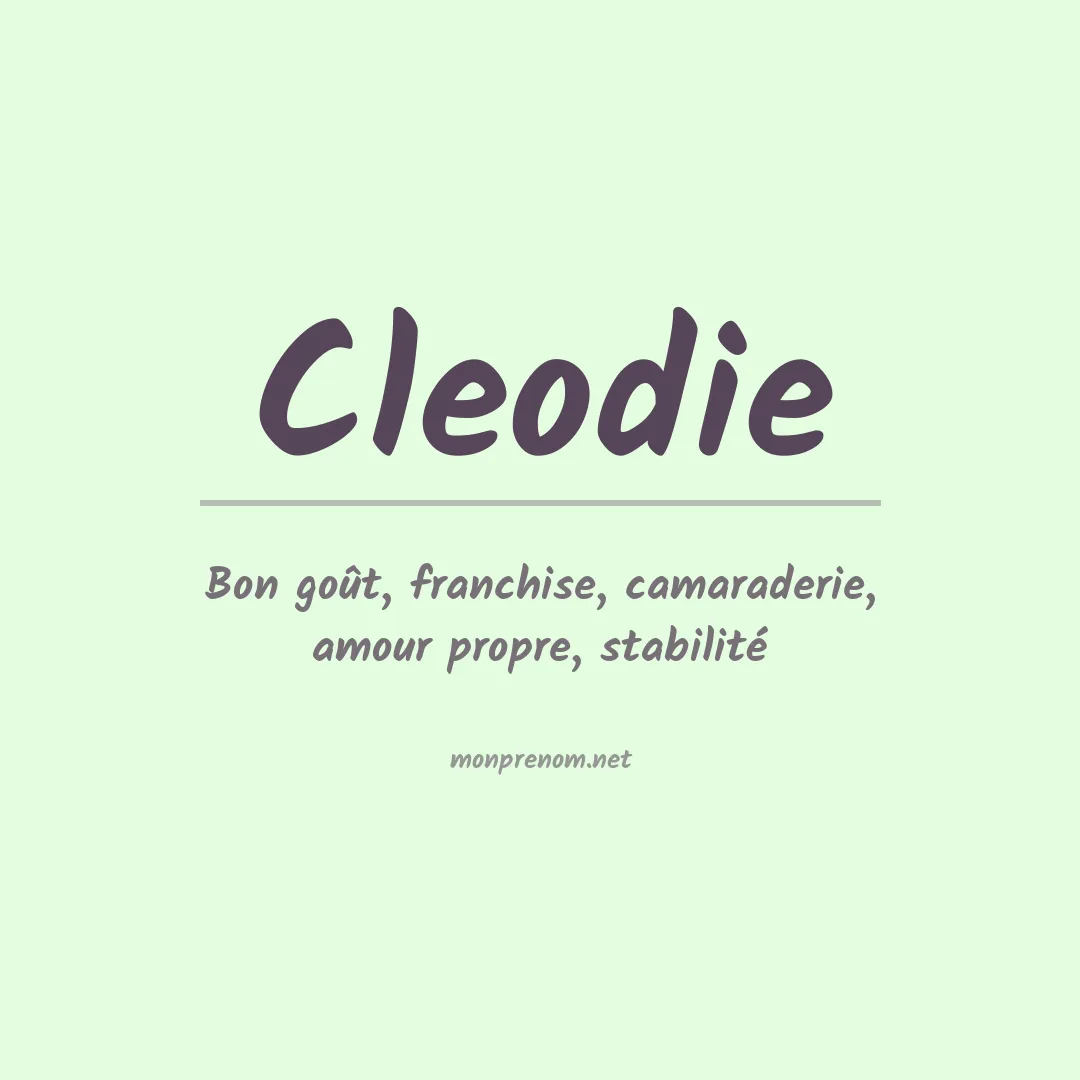 Signification du prénom Cleodie