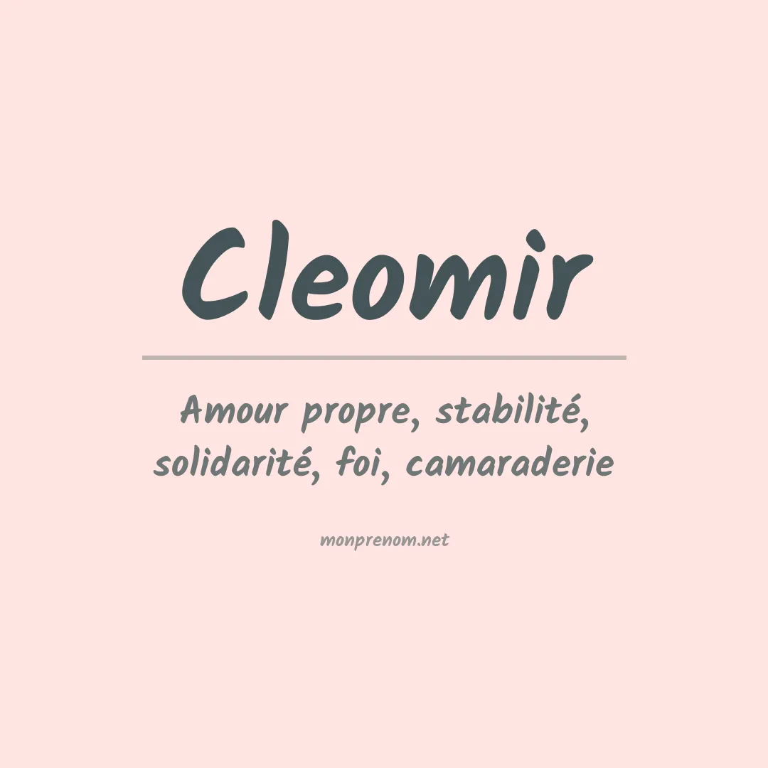 Signification du prénom Cleomir