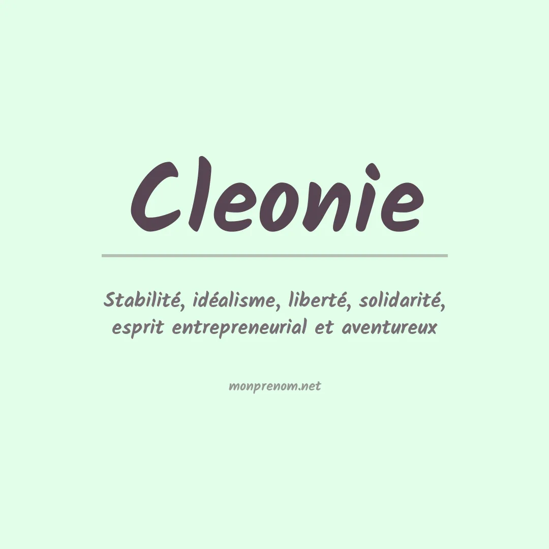 Signification du prénom Cleonie