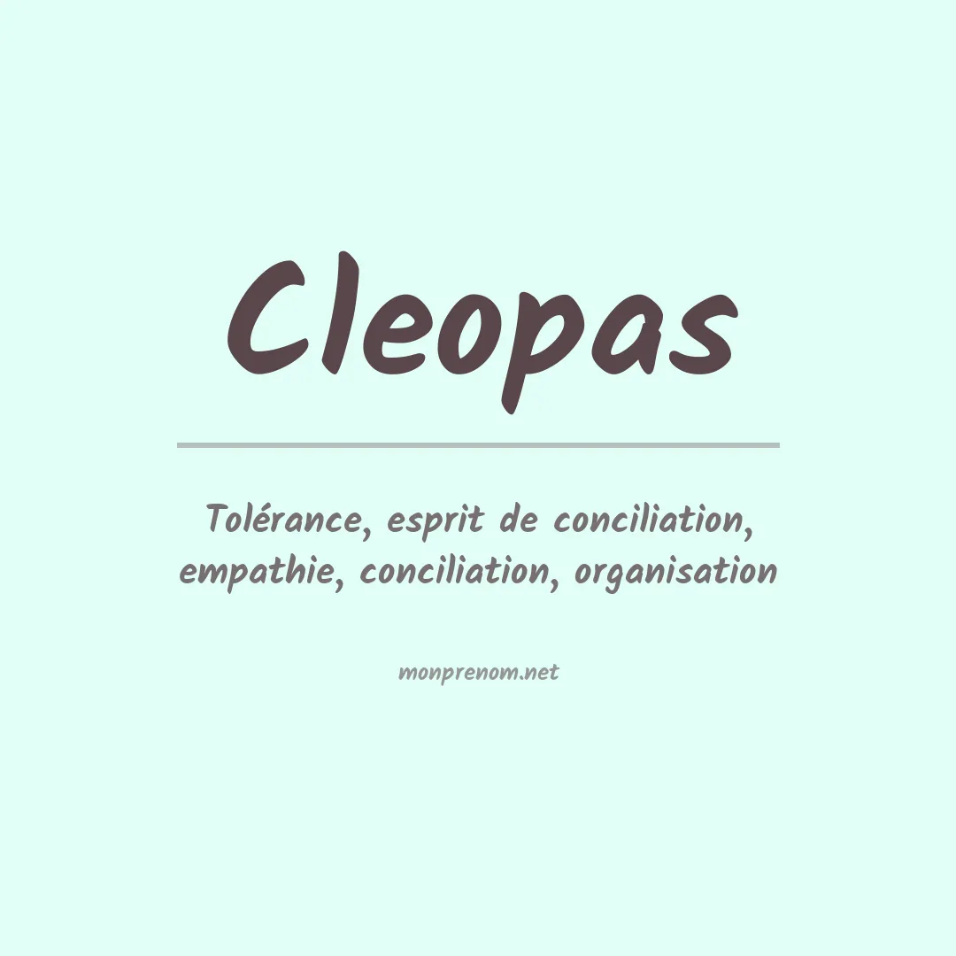 Signification du prénom Cleopas