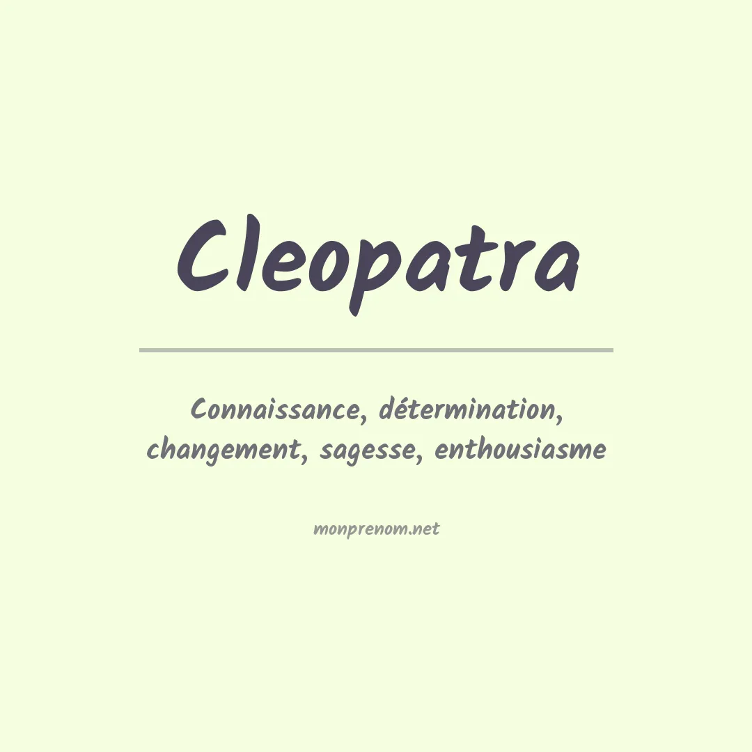 Signification du prénom Cleopatra