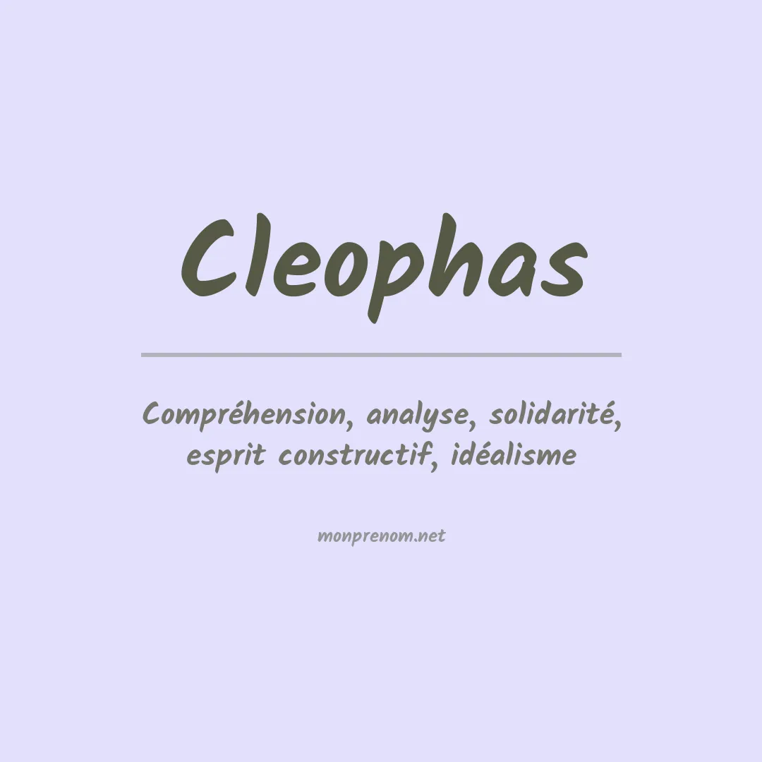 Signification du prénom Cleophas