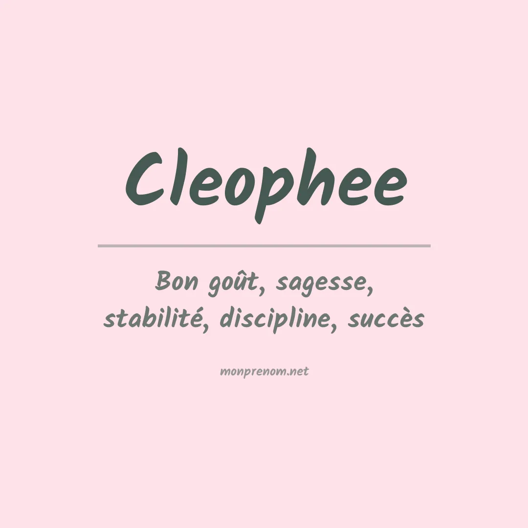 Signification du prénom Cleophee