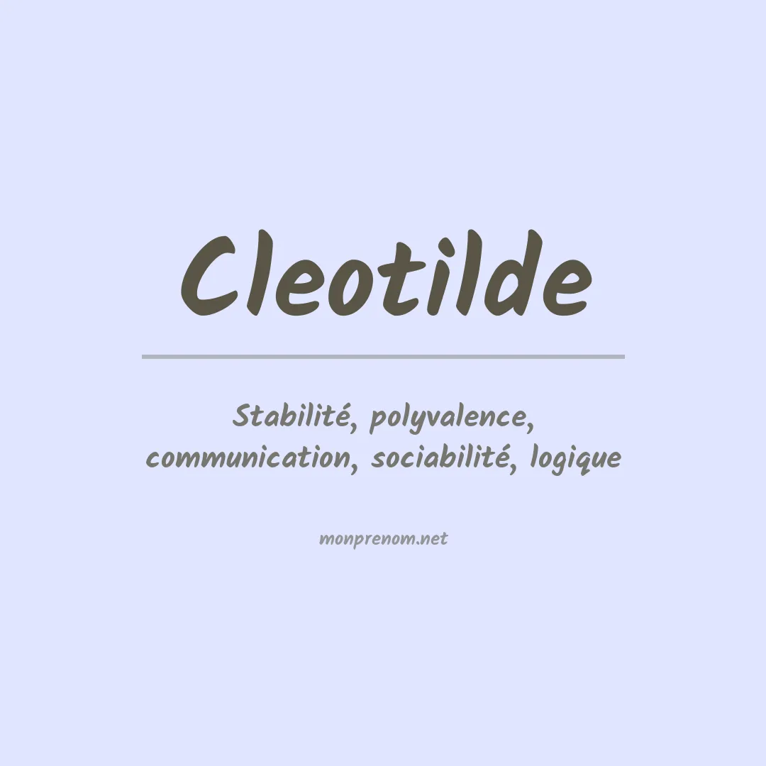 Signification du prénom Cleotilde
