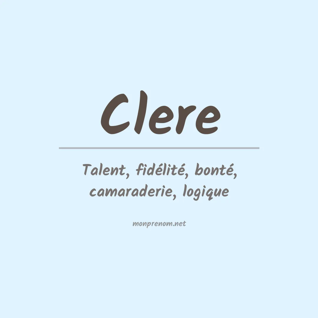 Signification du prénom Clere