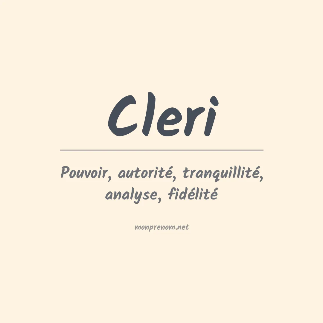 Signification du prénom Cleri