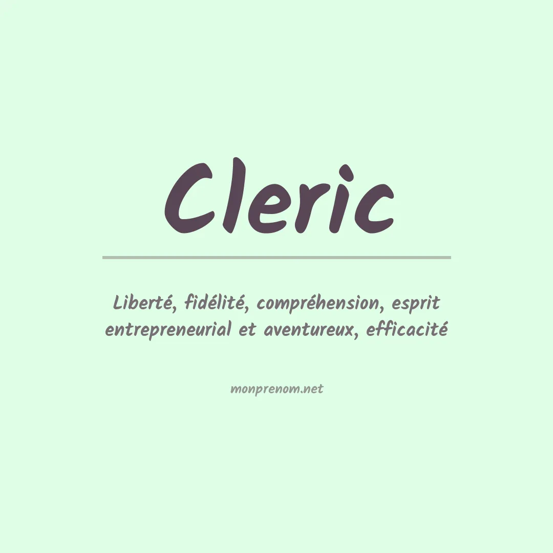 Signification du prénom Cleric