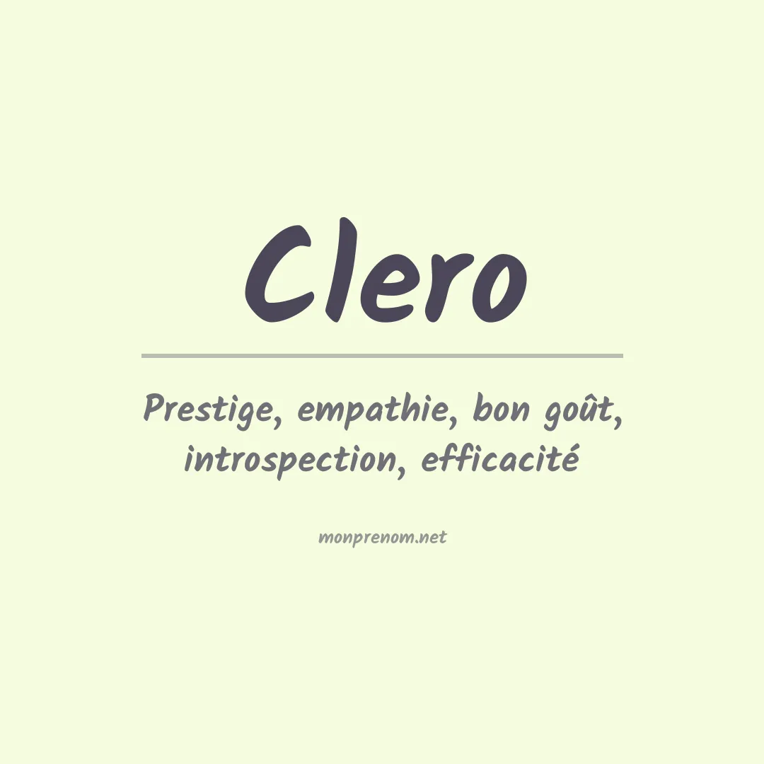 Signification du prénom Clero