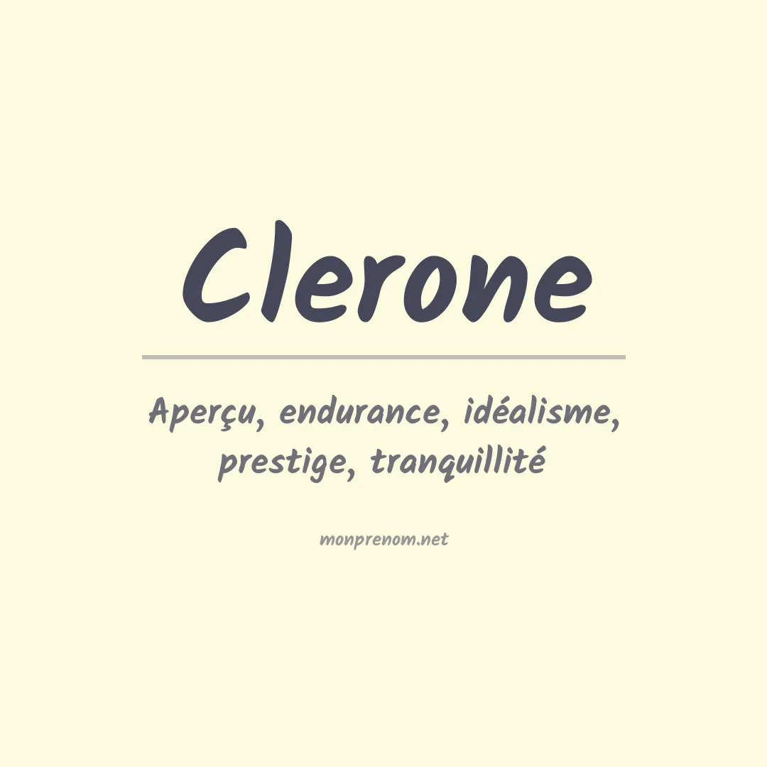 Signification du prénom Clerone