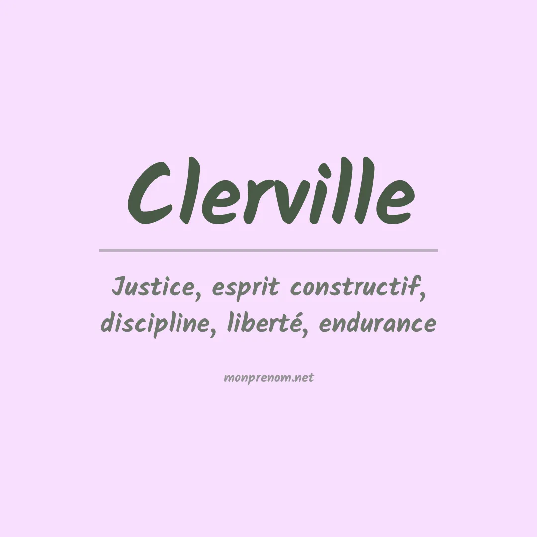 Signification du prénom Clerville