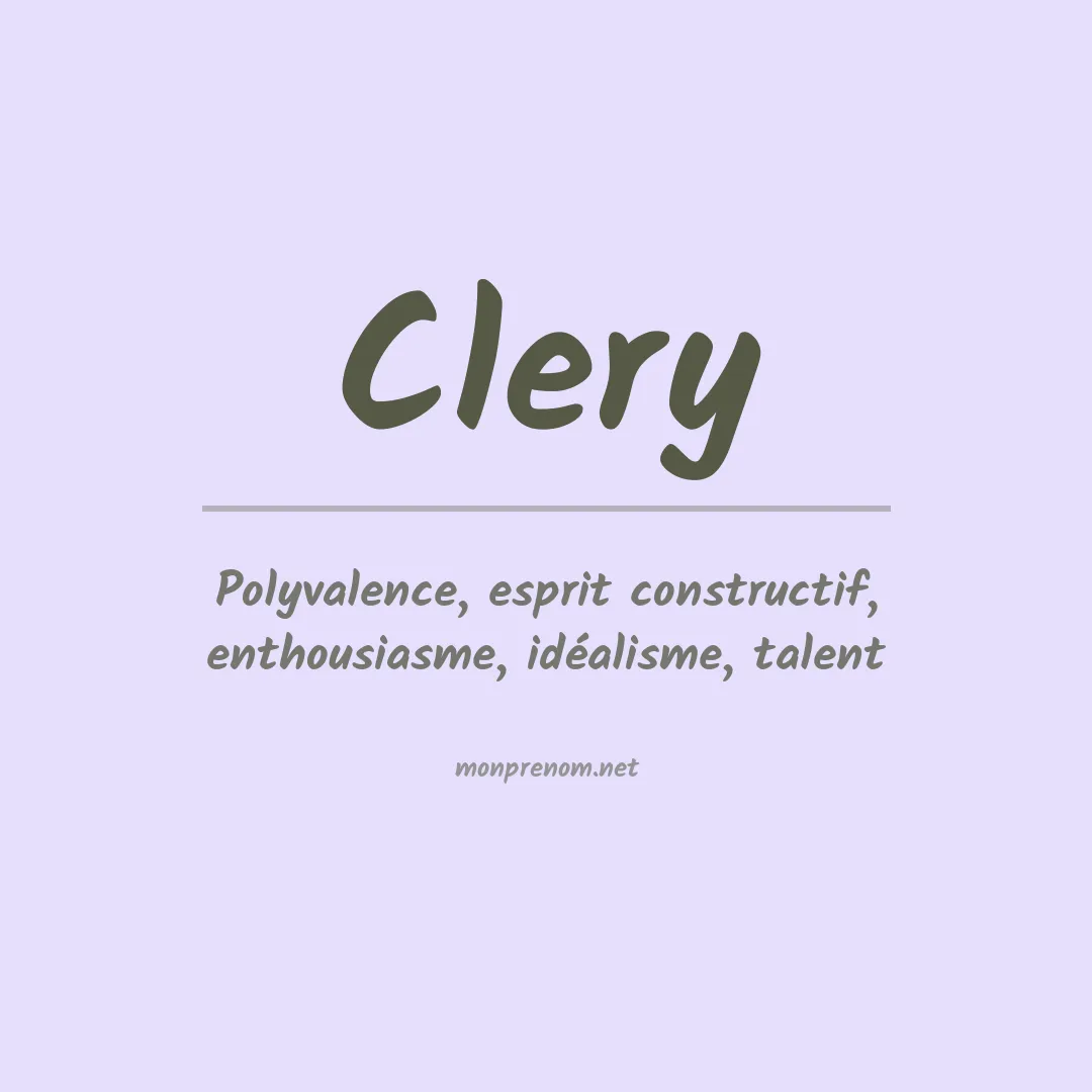 Signification du prénom Clery