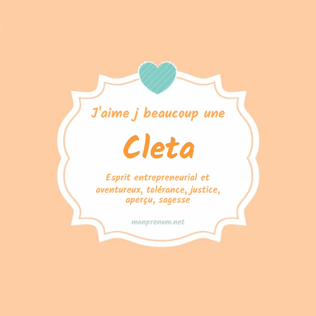 J'aime beaucoup Cleta