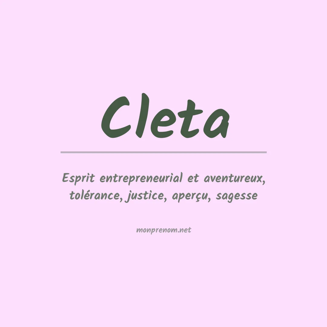 Signification du prénom Cleta