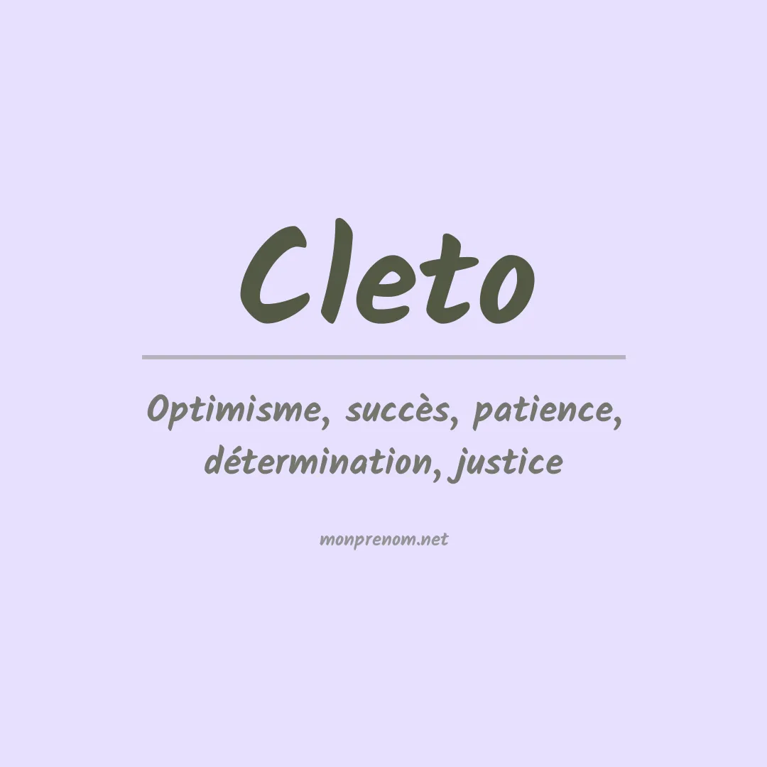 Signification du prénom Cleto