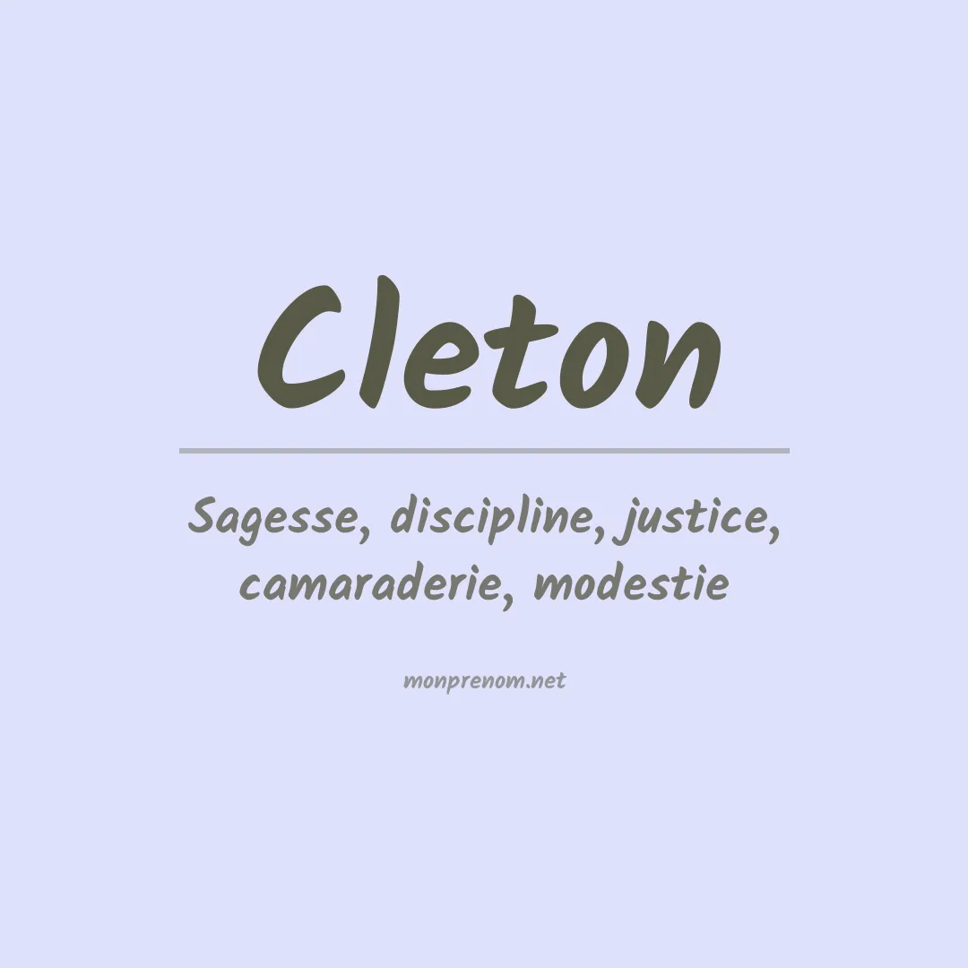 Signification du prénom Cleton
