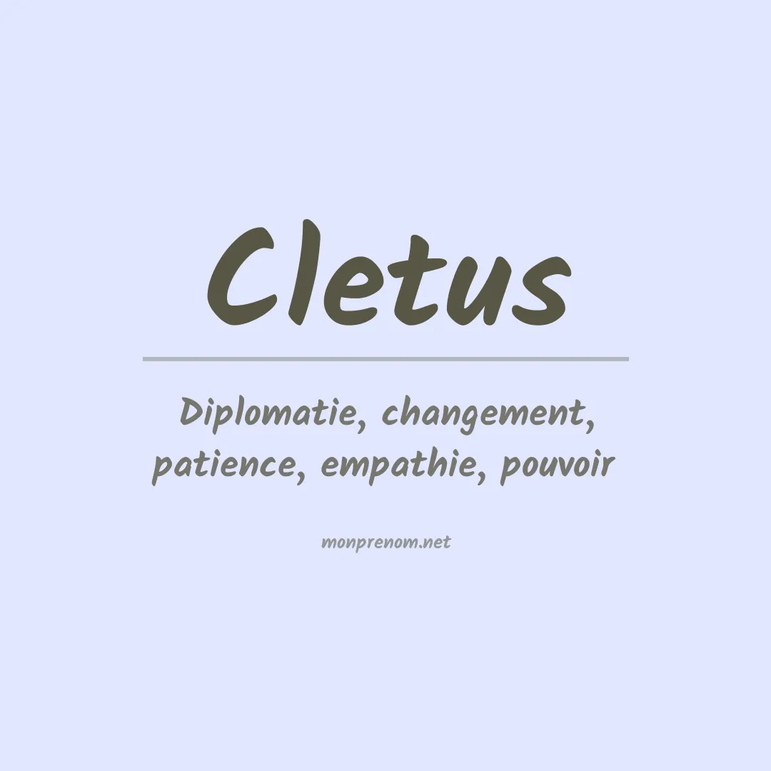 Signification du prénom Cletus