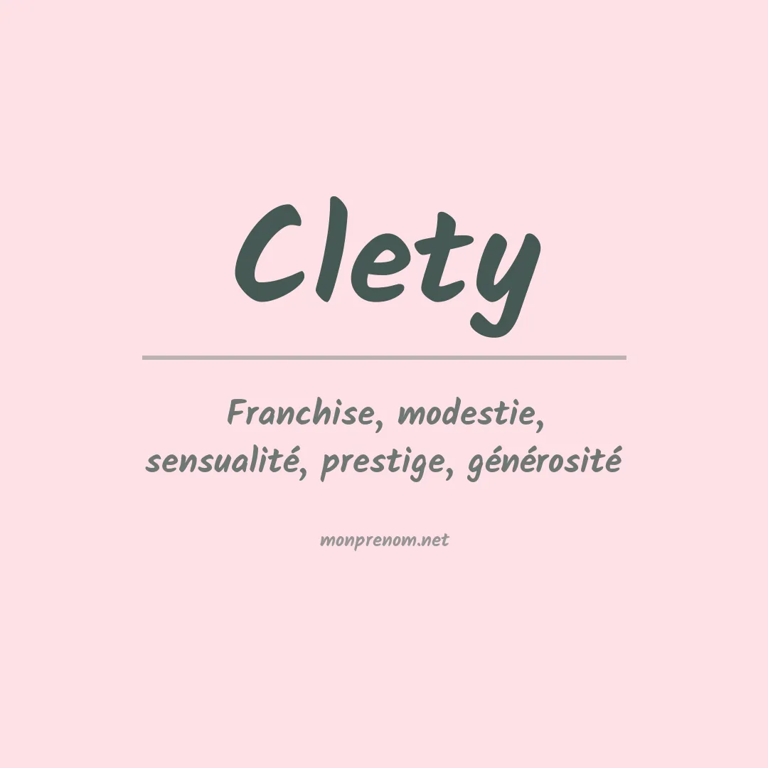 Signification du prénom Clety