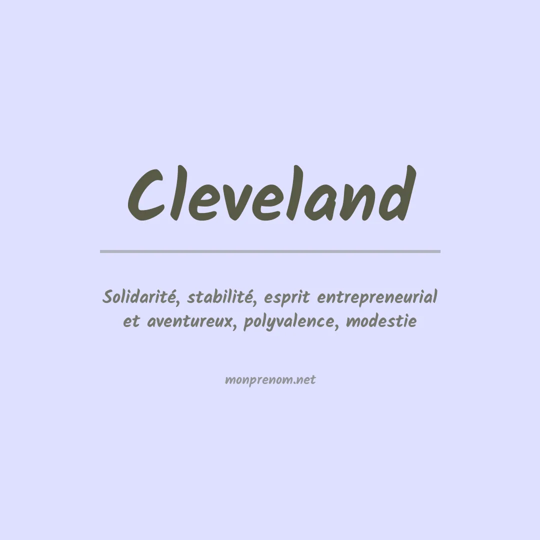 Signification du prénom Cleveland