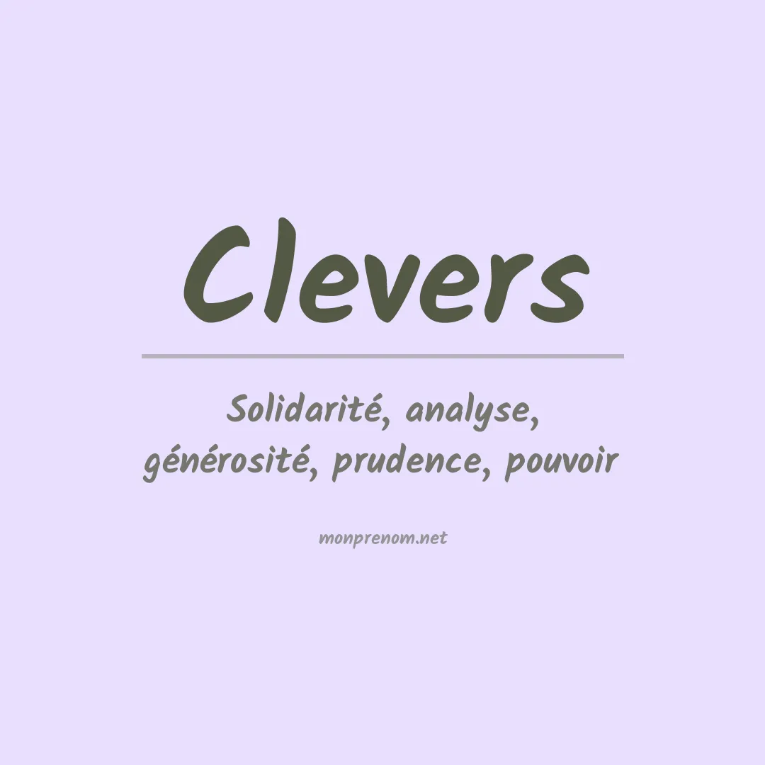 Signification du prénom Clevers