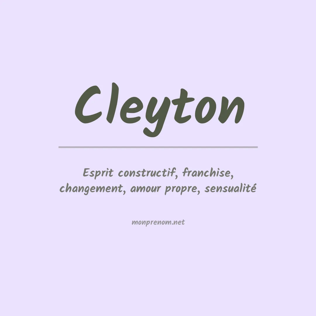 Signification du prénom Cleyton