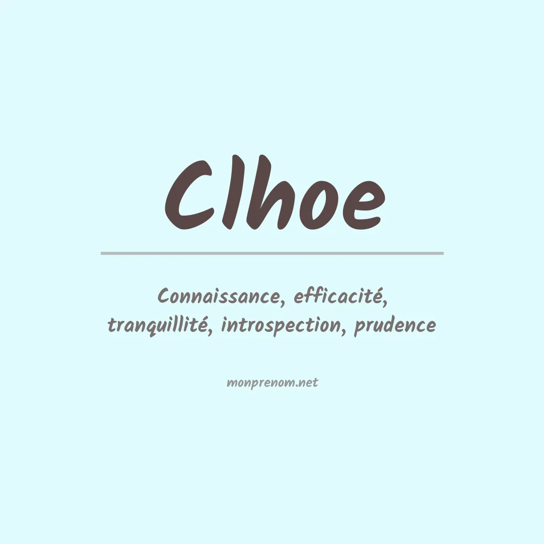 Prénom Clhoe
