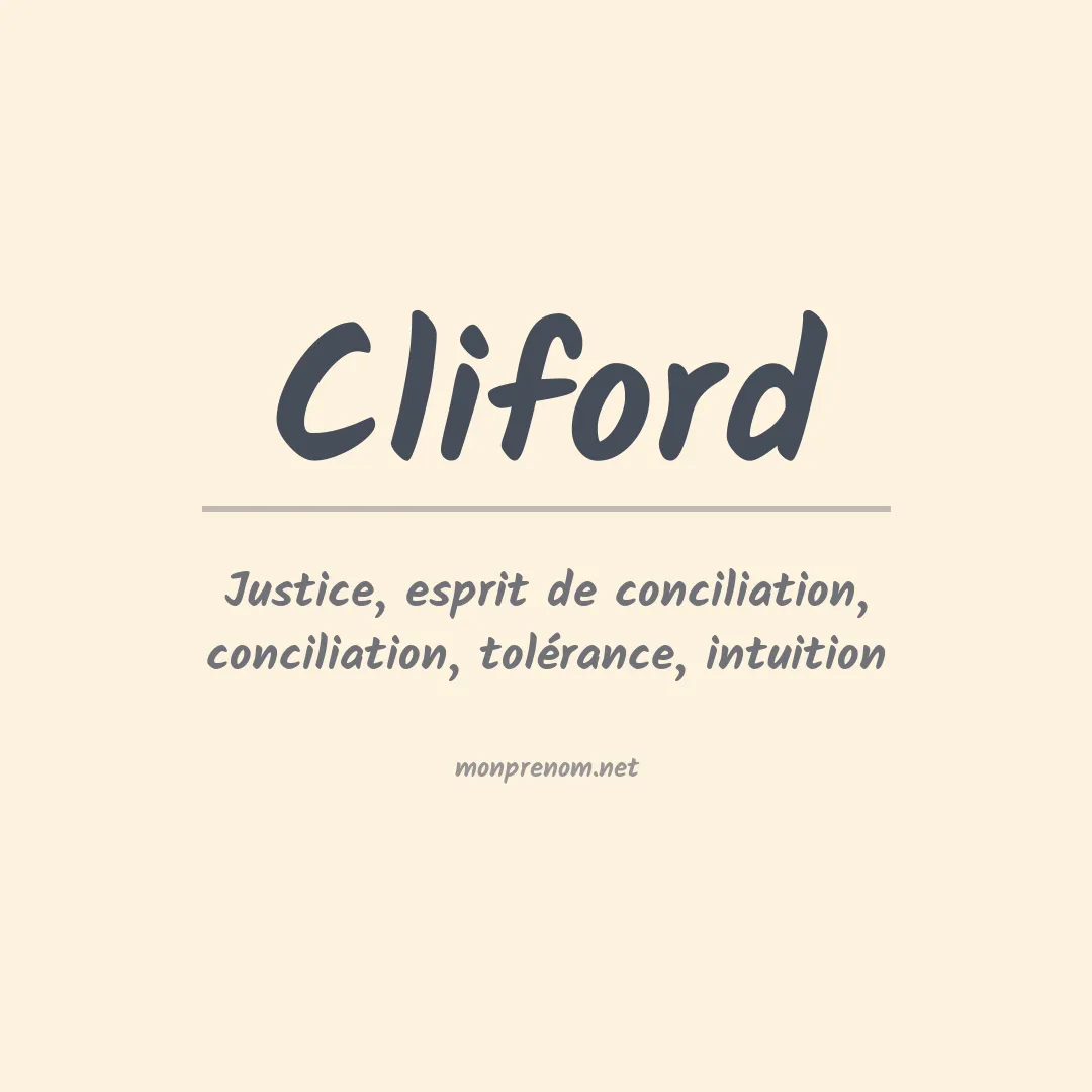 Signification du prénom Cliford