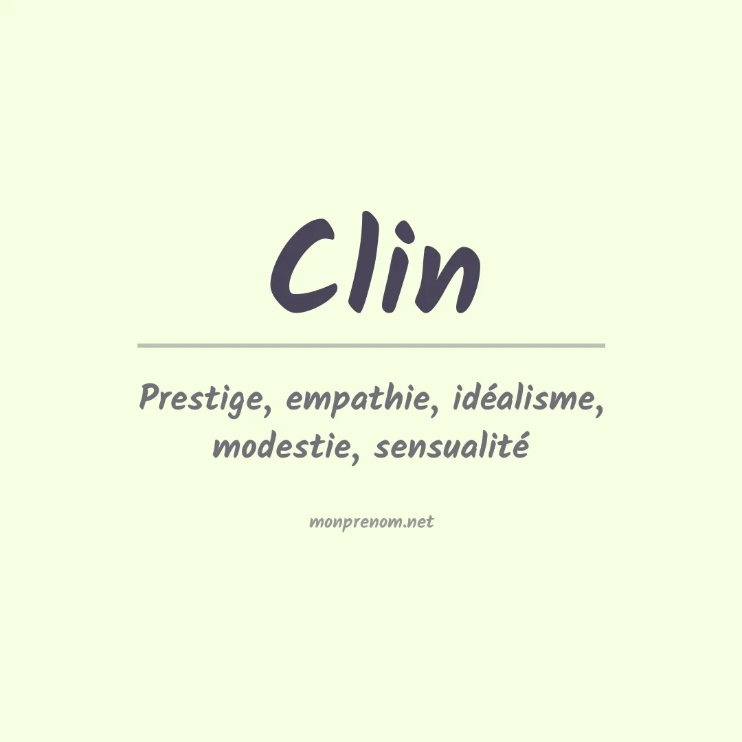 Signification du prénom Clin