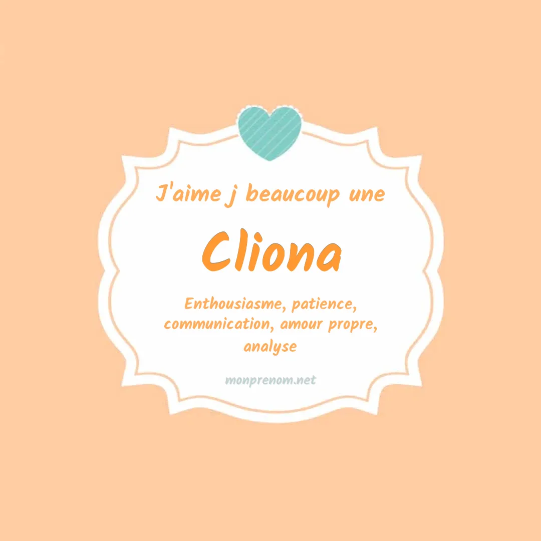 J'aime beaucoup Cliona