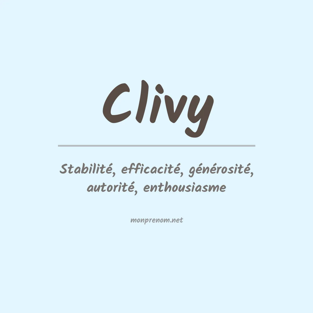 Signification du prénom Clivy