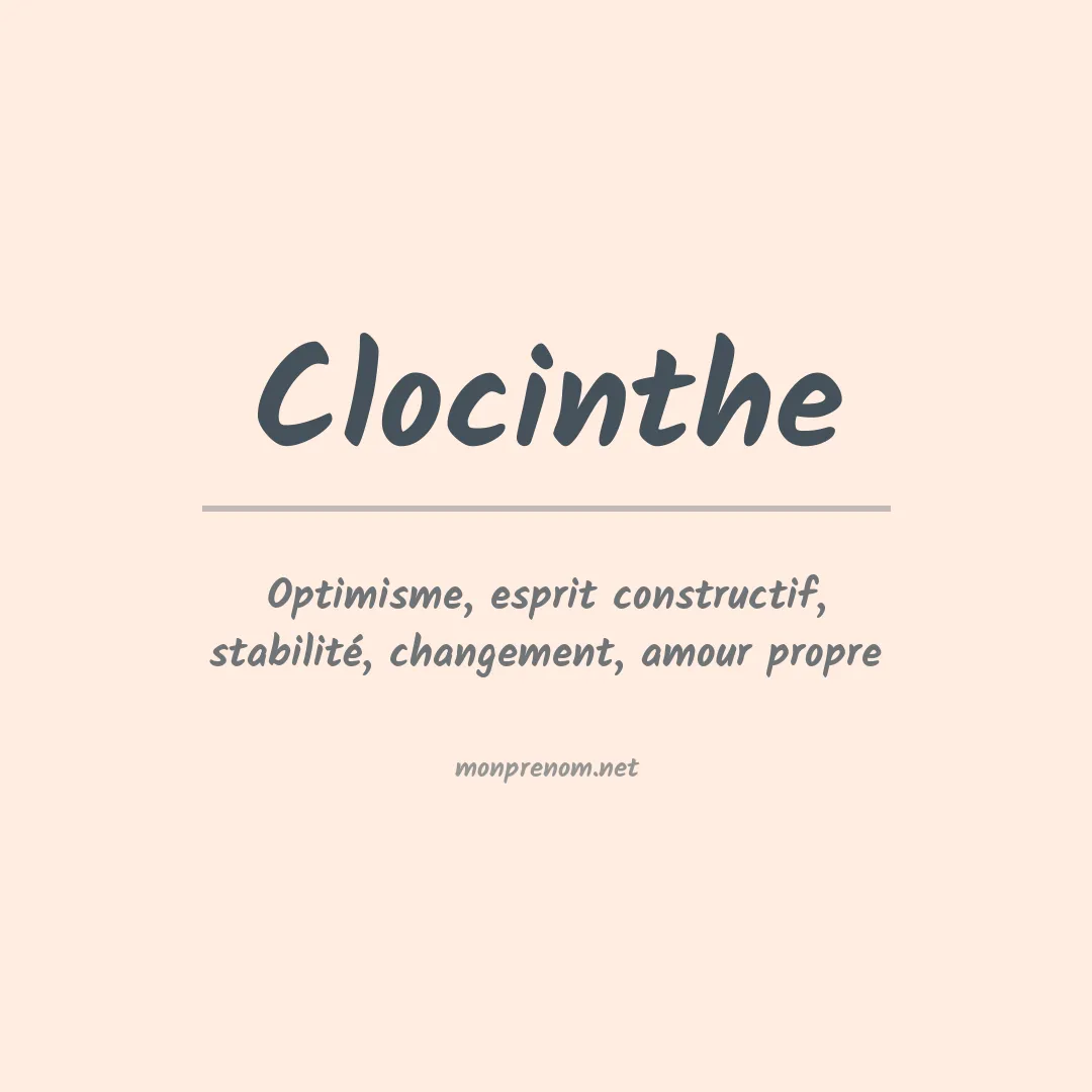 Signification du prénom Clocinthe