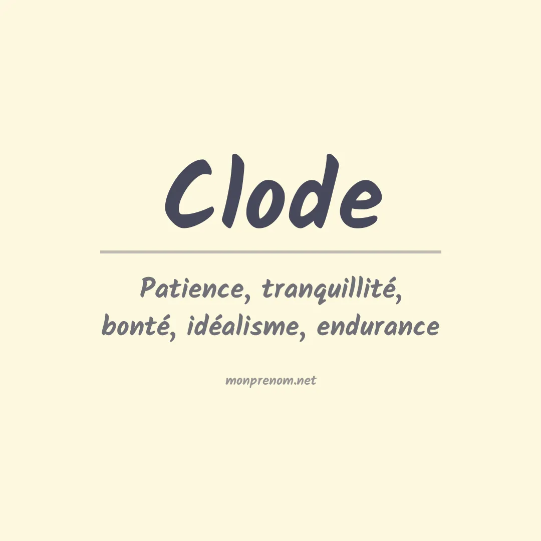 Signification du prénom Clode