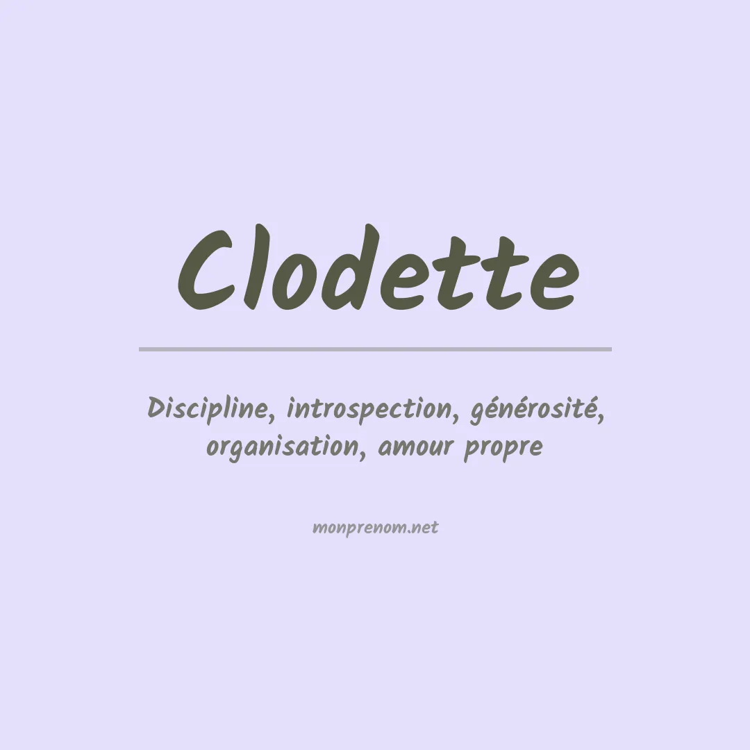 Prénom Clodette