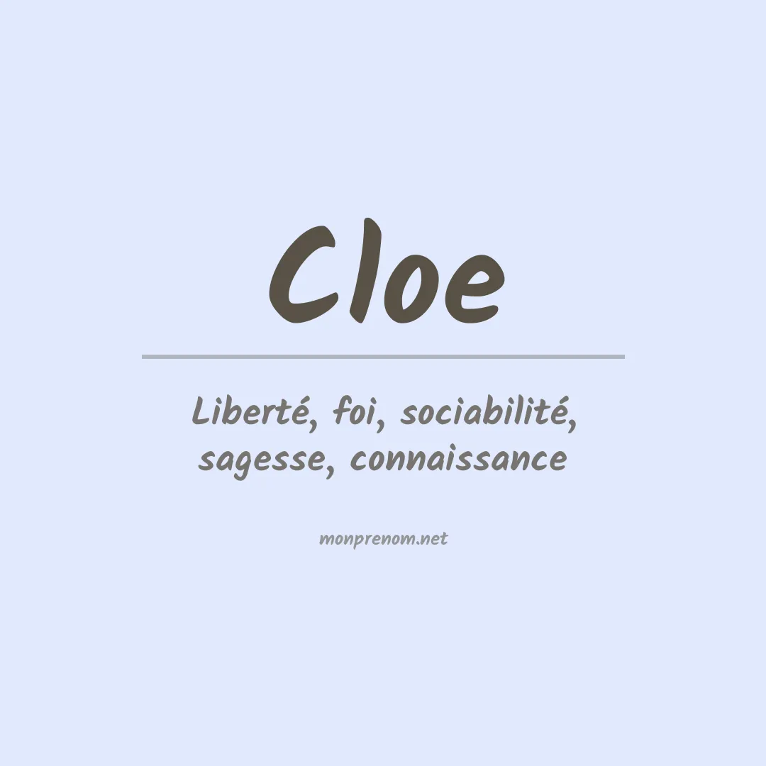 Prénom Cloe