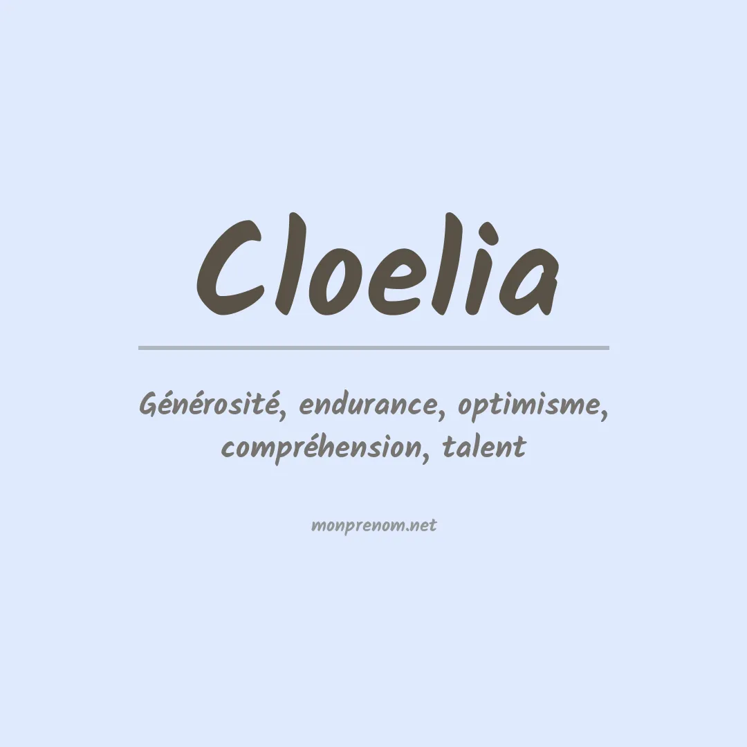 Signification du prénom Cloelia