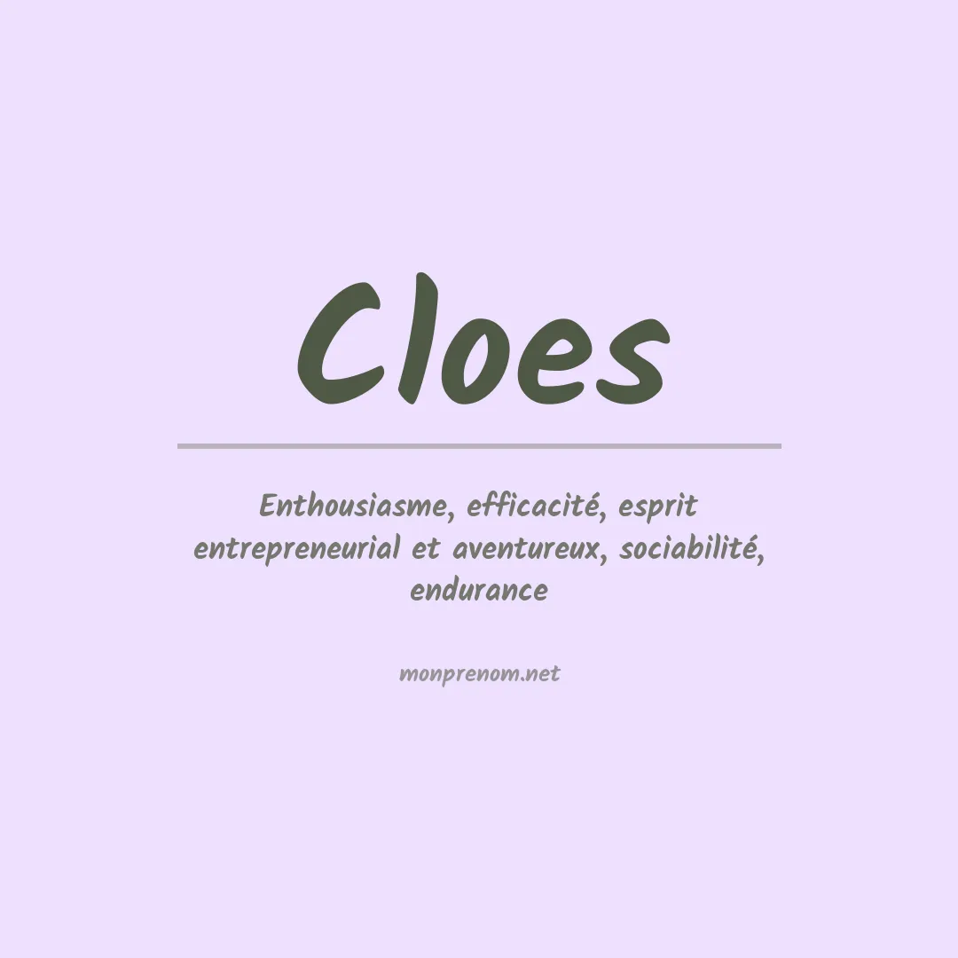 Signification du prénom Cloes