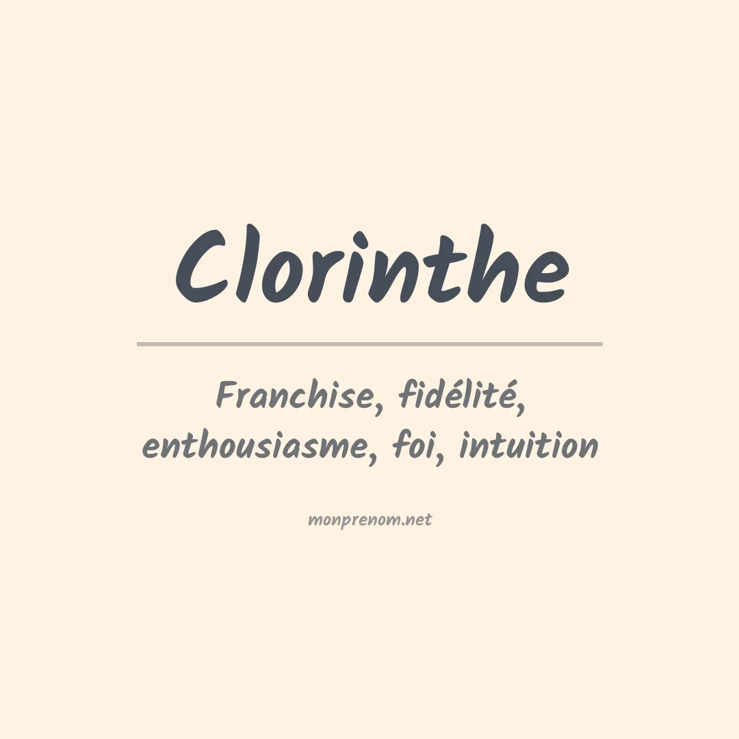 Signification du prénom Clorinthe