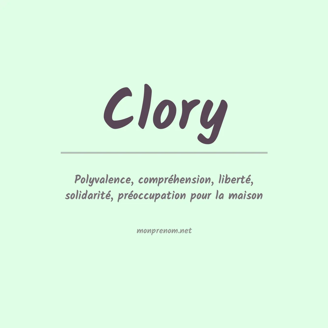 Signification du prénom Clory