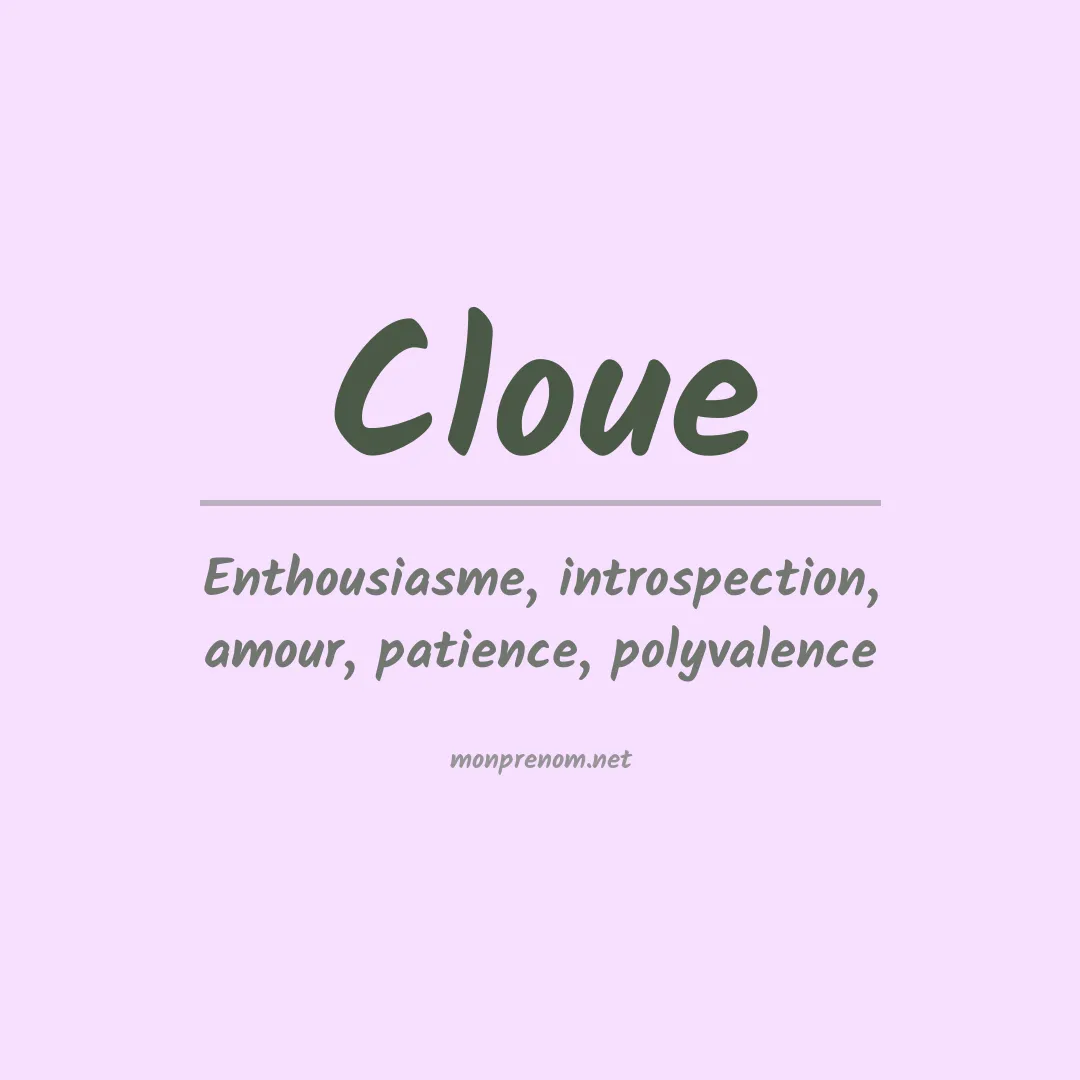 Signification du prénom Cloue