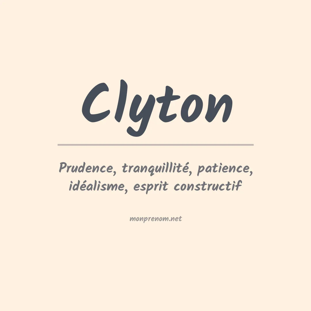 Signification du prénom Clyton