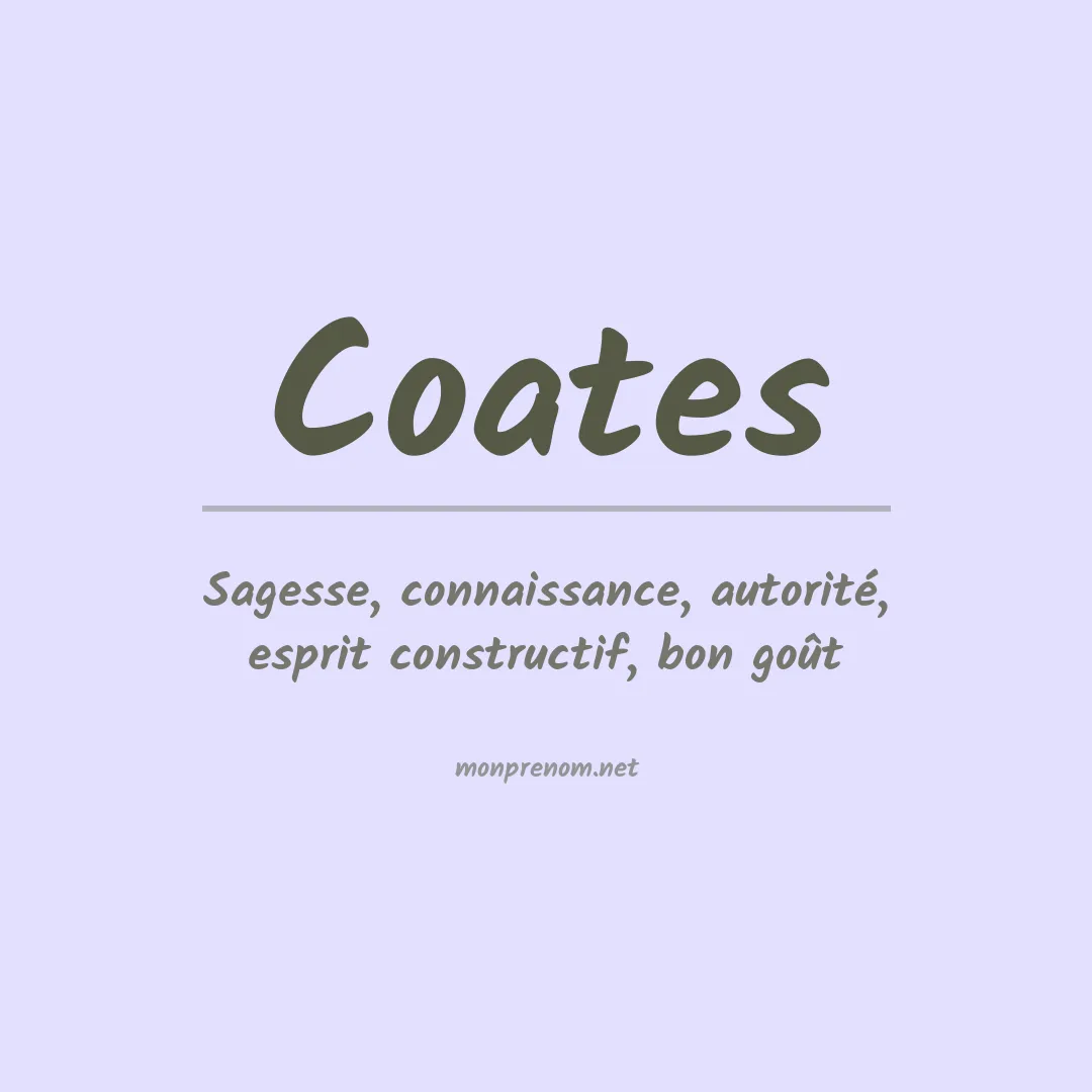 Prénom Coates