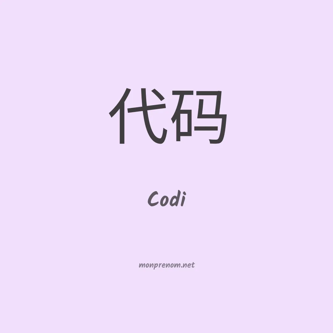 Codi en chinois